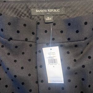 NWT, Banana Republic black w2black velvet polka dots slim fit ankle pants
